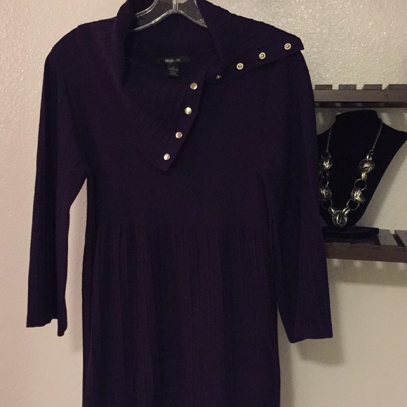 Style & Co. Dresses & Skirts - 💋💕HP💕 Adorable Purple Sweater Midi Tunic Dress